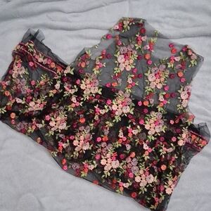 Floral Embroidered Women's Skirt